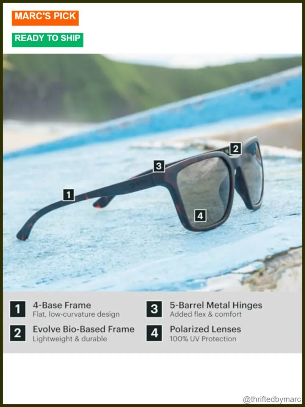 Smith Performance Polarized Sunglasses Unisex Sports Outdoor